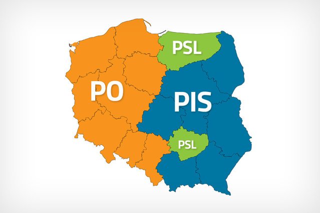 Tak wygląda oficjalna już mapa poparcia, które partie otrzymały w wyborach samorządowych.