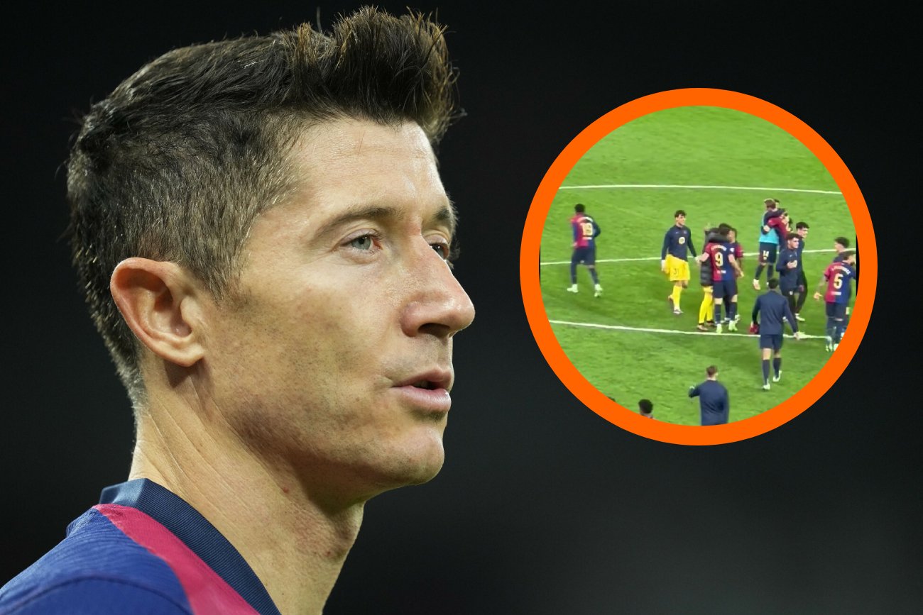 Szczęsny pogratulował Lewandowskiemu po meczu.