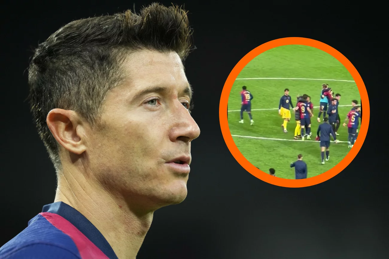 Szczęsny pogratulował Lewandowskiemu po meczu.