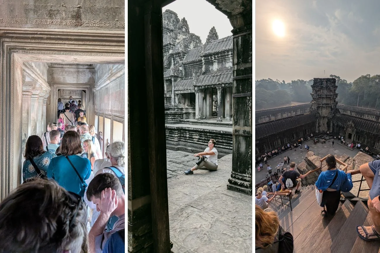 Tłumy w Angkor Wat Ludzie w Angkor Wat