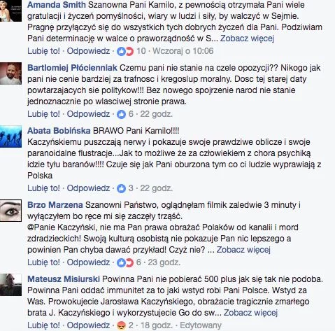 Komentarze na tablicy Gasiuk-Pihowicz