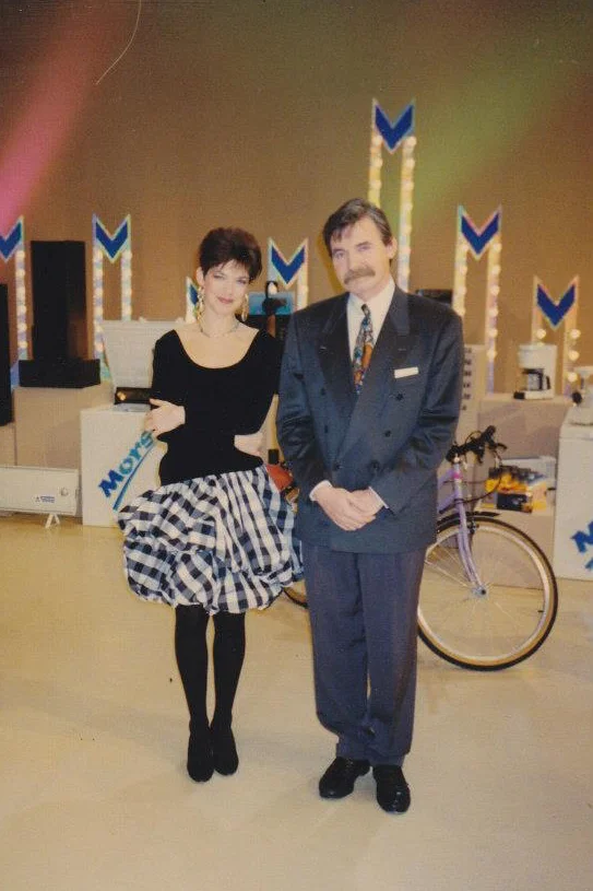 Magda Masny z Wojciechem Pijanowskim na planie "Koła fortuny"