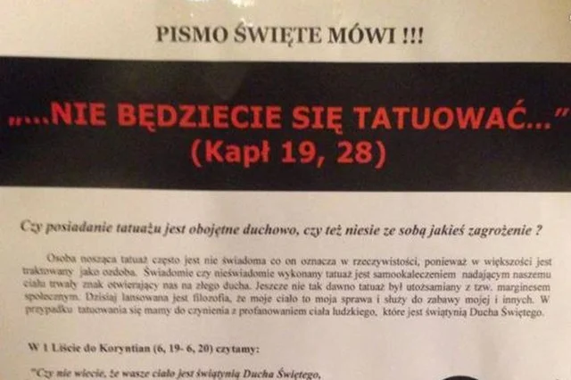 Tatuaż to pieczęć szatana?