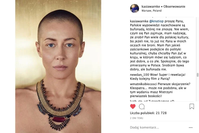 Kasia Warnke nie pozostała obojętna na krytykę, którą dosadnie skomentowała