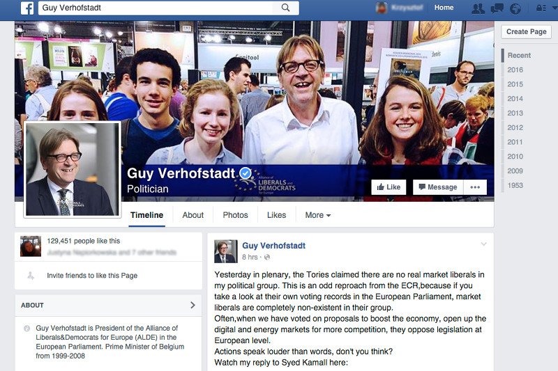 Polacy atakują Guy'a Verhofstadta na Facebooku. "Nie jesteś Polakiem, nie masz prawa decydować o Polsce"