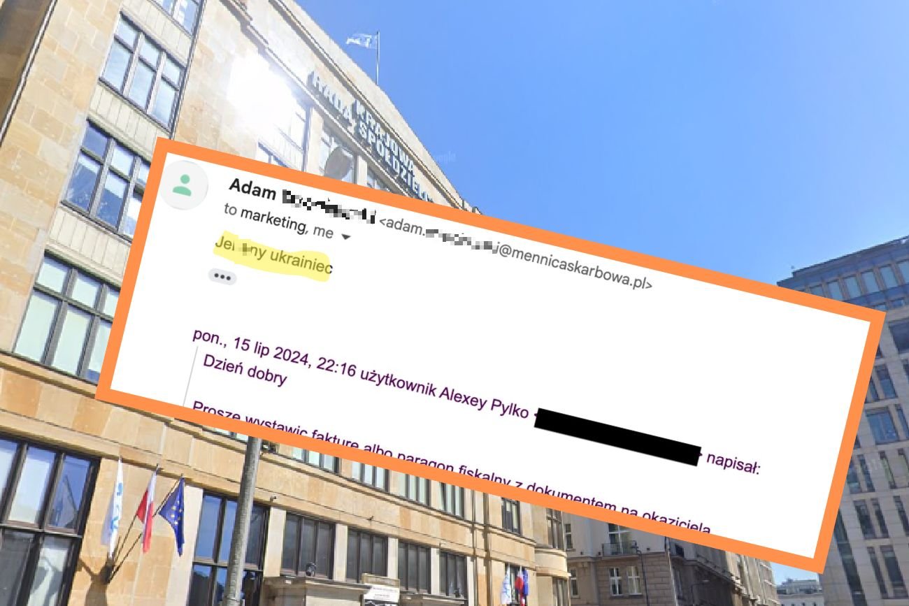 Pokazał, co napisała mu Mennica. Tak tłumaczą się nam ze słów o "je***ym Ukraińcu"