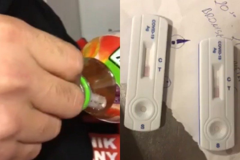 Ratownik medyczny wykonał test na koronawirusa na podstawie materiału pobranego z soku jabłkowego.