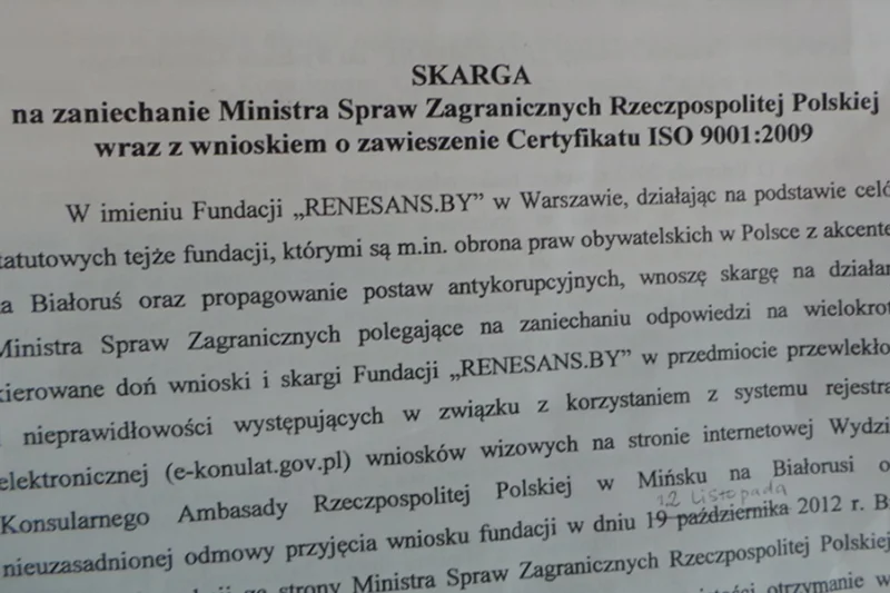 Skarga Andreja Sumara na działania MSZ