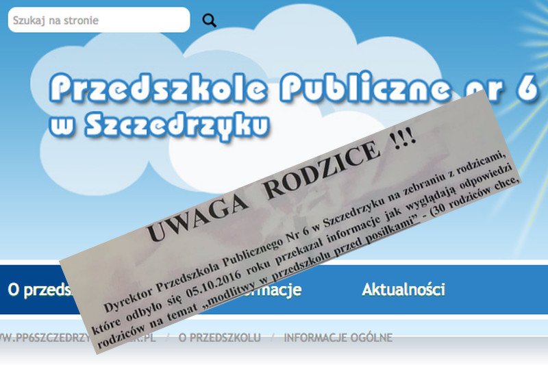 Przymusowa modlitwa przed posiłkiem w publicznym przedszkolu. Bo większość rodziców wyraziła na to zgodę