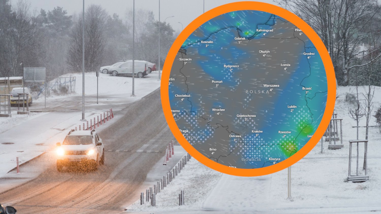 Albo leje, albo leje i sypie, albo po prostu sypie. Pytamy w IMGW, co z tą pogodą zima w Polsce, mapa pogody z Windy.com