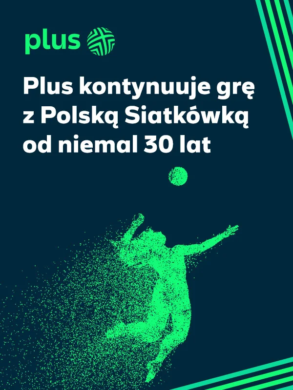 Plus kontynuuje grę z Polską Siatkówką od 1998 roku - grafika