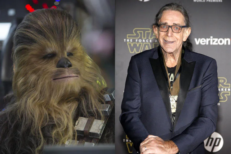 Peter Mayhew wciela się w rolę Chewbaccy.