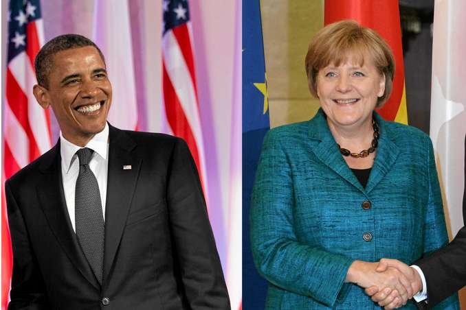Prezydent USA Barack Obama i kanclerz Niemiec Angela Merkel.
