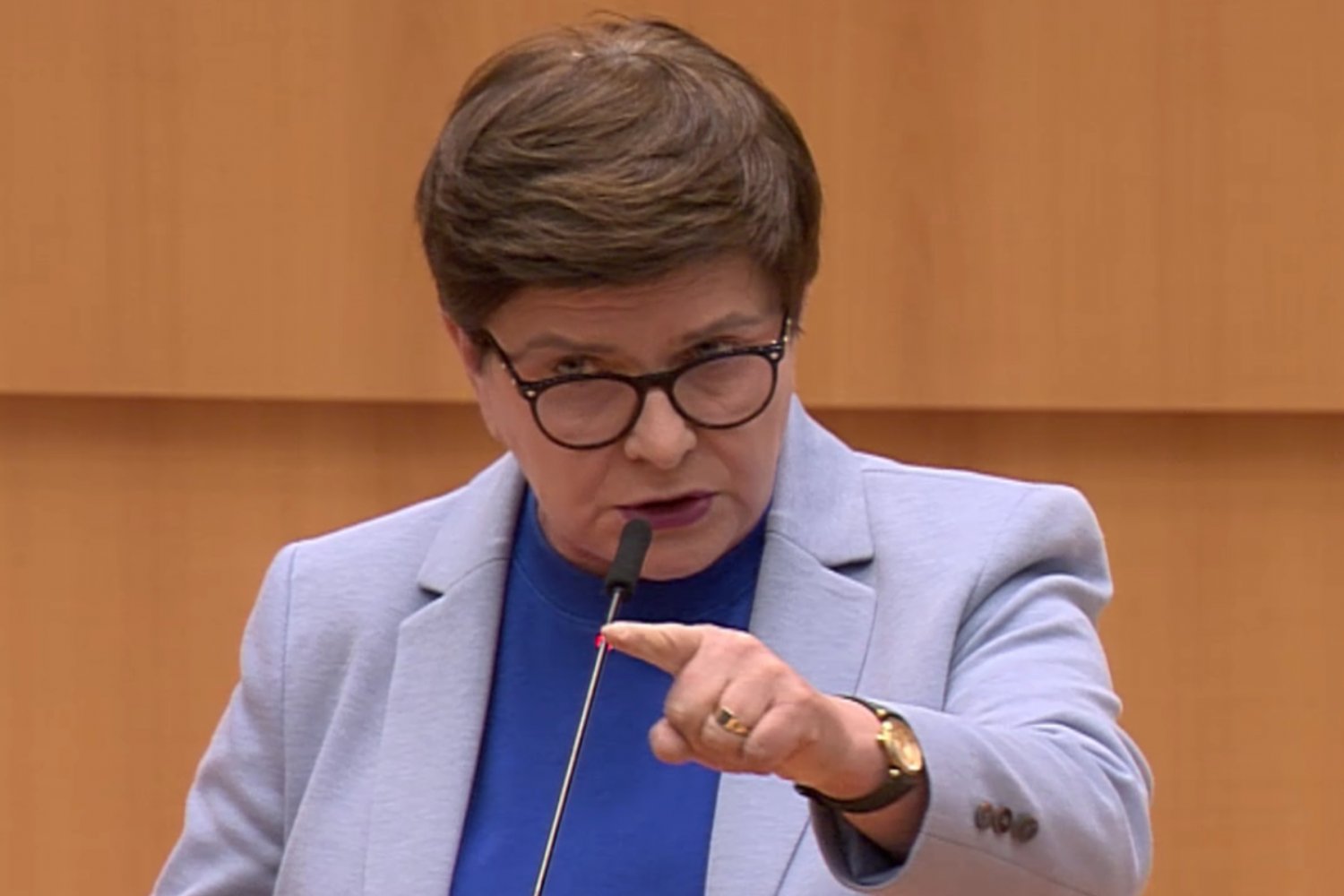 Beata Szydło podczas debaty w PE.