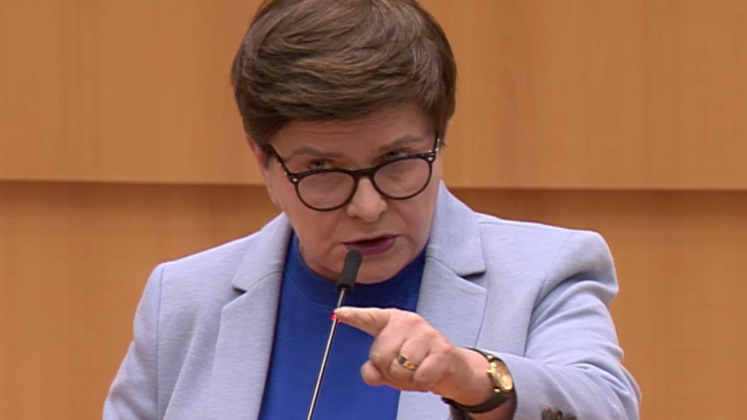 Beata Szydło podczas debaty w PE.