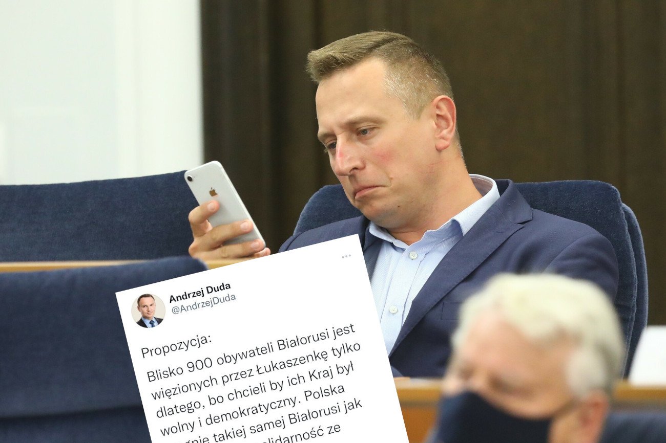 Krzysztof Brejza pokazał wpadkę prezydenta na Twitterze.