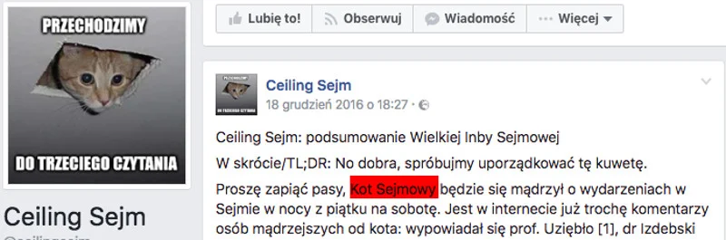 Link zamieszczony w przypisach opinii prawnej prof. Banaszaka prowadzi na ten profil.