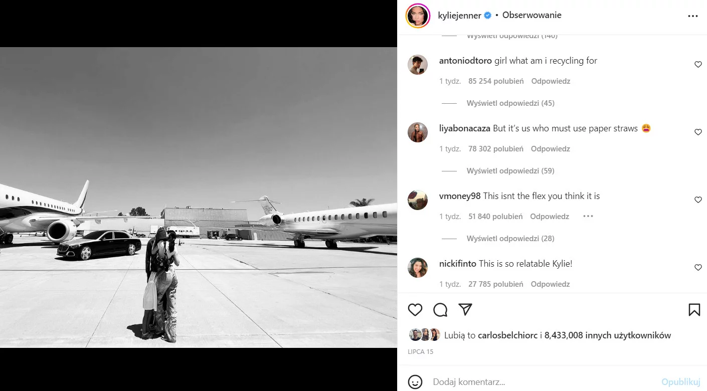 Screenshot z profilu na Instagramie Kylie Jenner - Kylier Jenner i Travis Scott