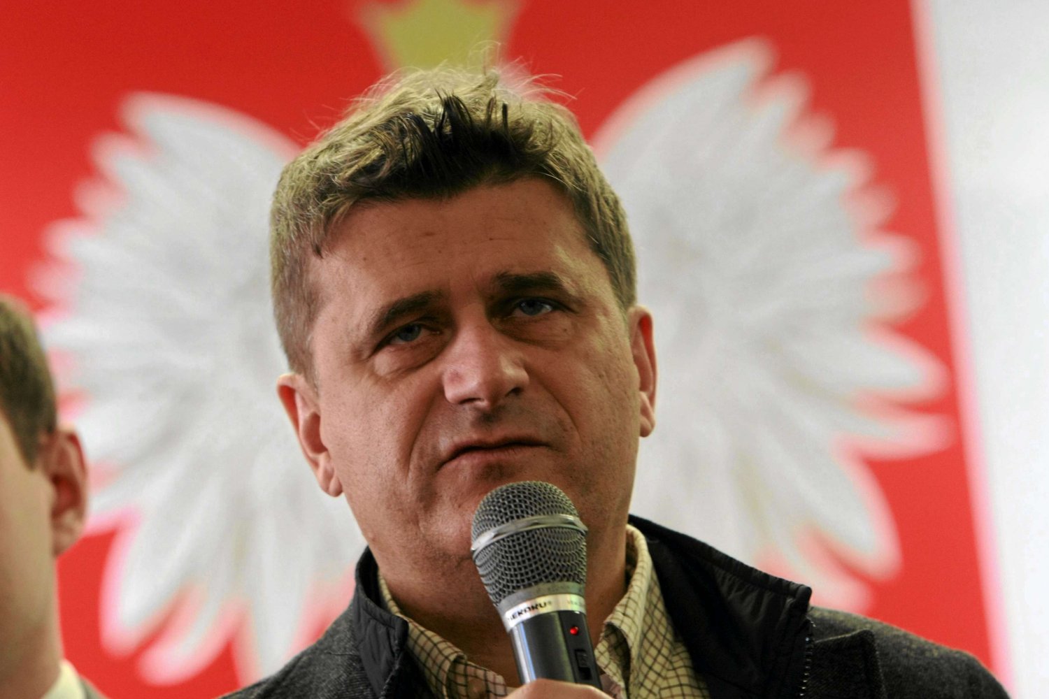Janusz Palikot podczas wojewódzkiego kongresu swojej partii Ruch Poparcia Palikota. Styczeń 2012, Lublin.