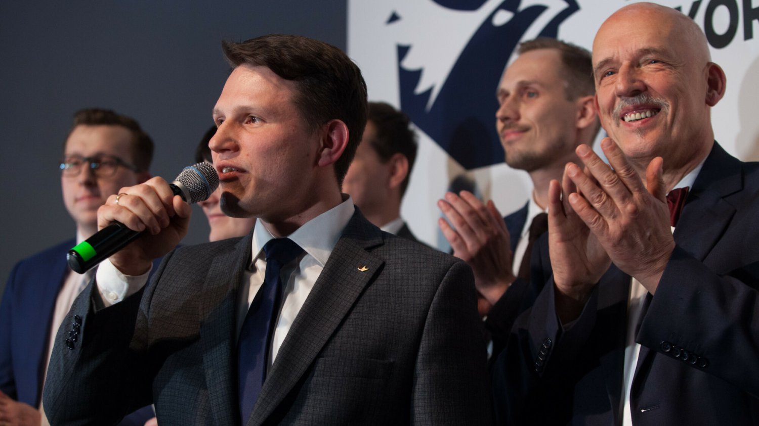 Sławomir Mentzen i Janusz Korwin-Mikke z Konfederacji