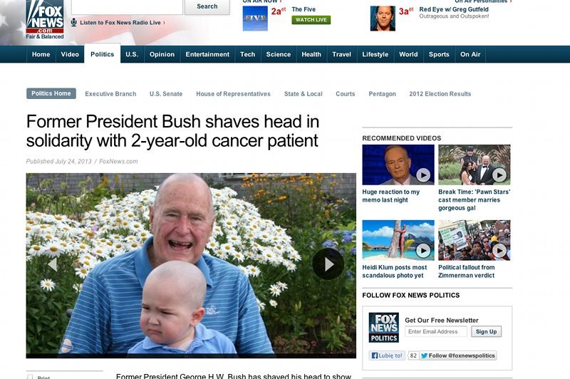 Były prezydent USA zgolił włosy w geście solidarności z dzieckiem chorym na raka