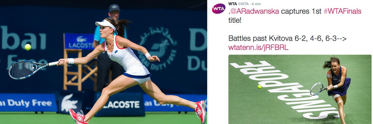 Radwańska wygrała mecz z Kvitovą.