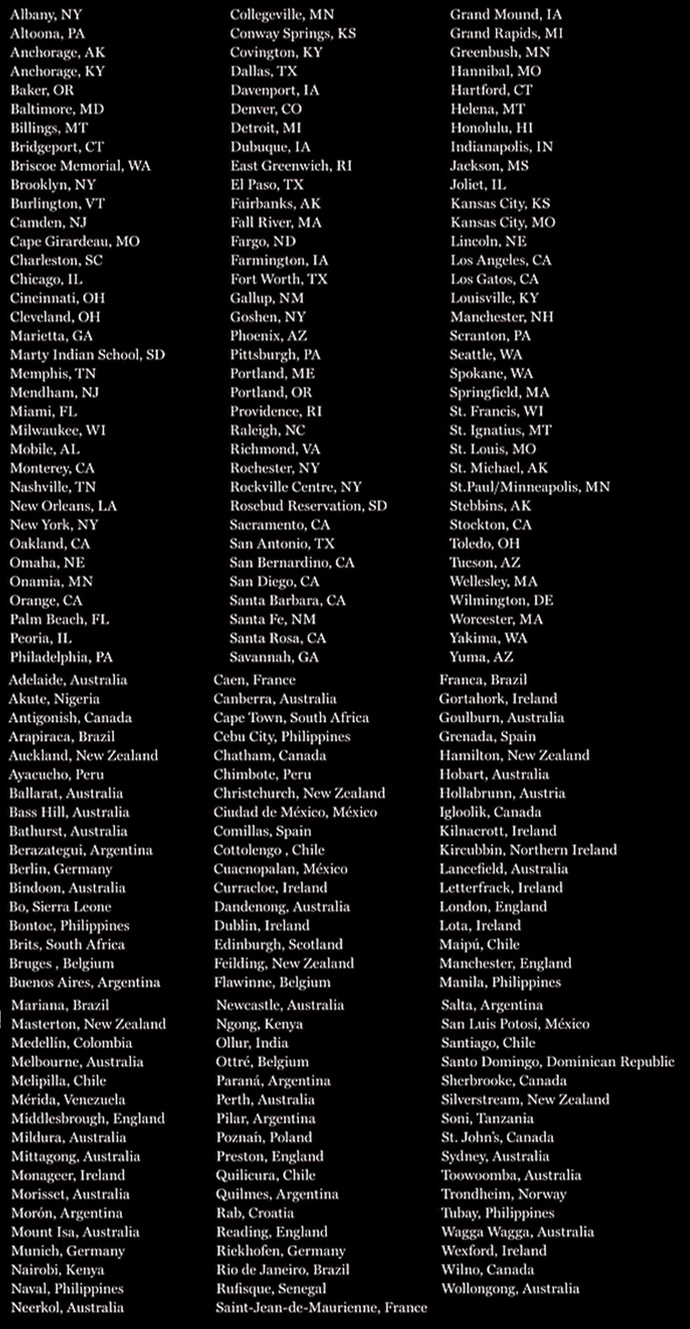 Lista miejsc, w których dochodziło do skandali pedofilskich z udziałem księży.