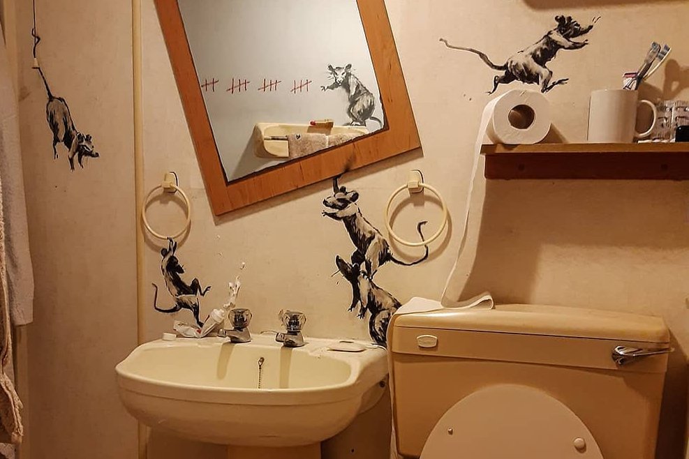 Szczury harcują w łazience Banksy'ego