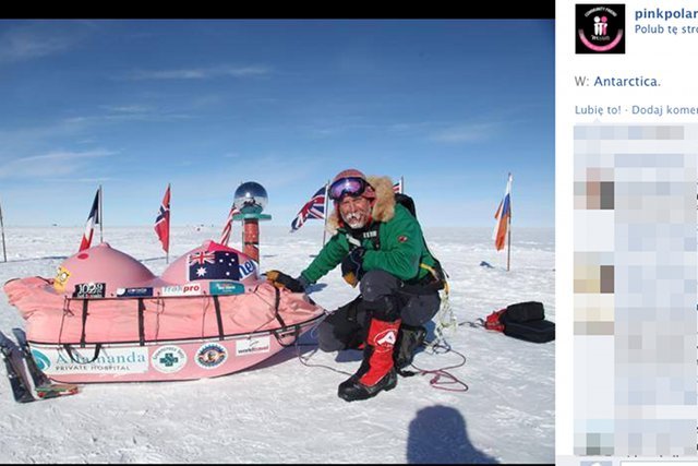 Geoff Wilson przemierzył Antarktydę, by pomóc kobietom cierpiącym na raka piersi