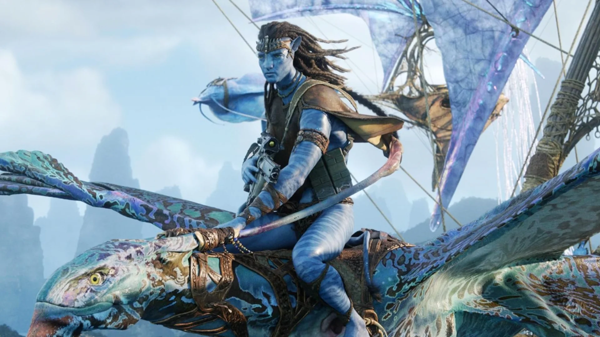 Sam Worthington jako Jake w filmie "Avatar: Ogień i popiół"