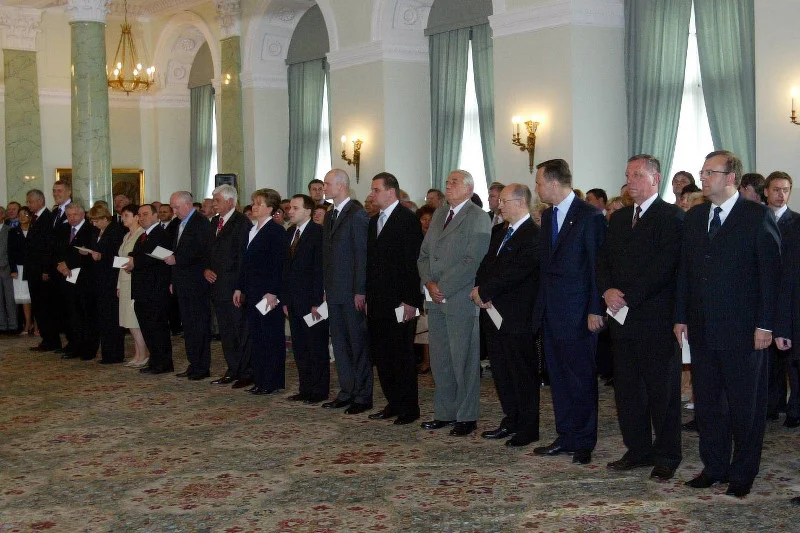 14.07.2006 rok. Pałac Prezydencki w Warszawie. Uroczyste zaprzysiężenie rządu Jarosława Kaczyńskiego