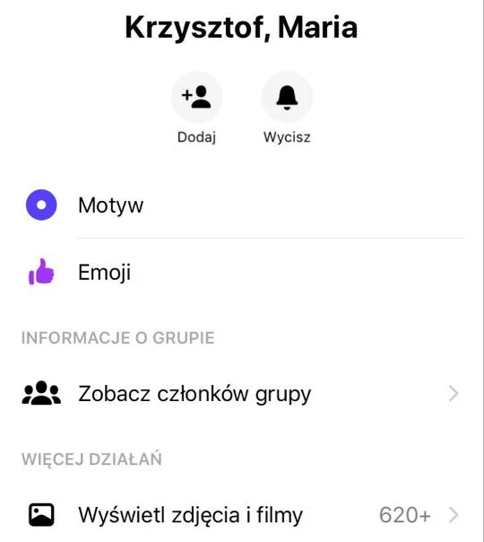 Na dole widoczna przywrócona w Messengerze funkcja archiwum filmów i zdjęć