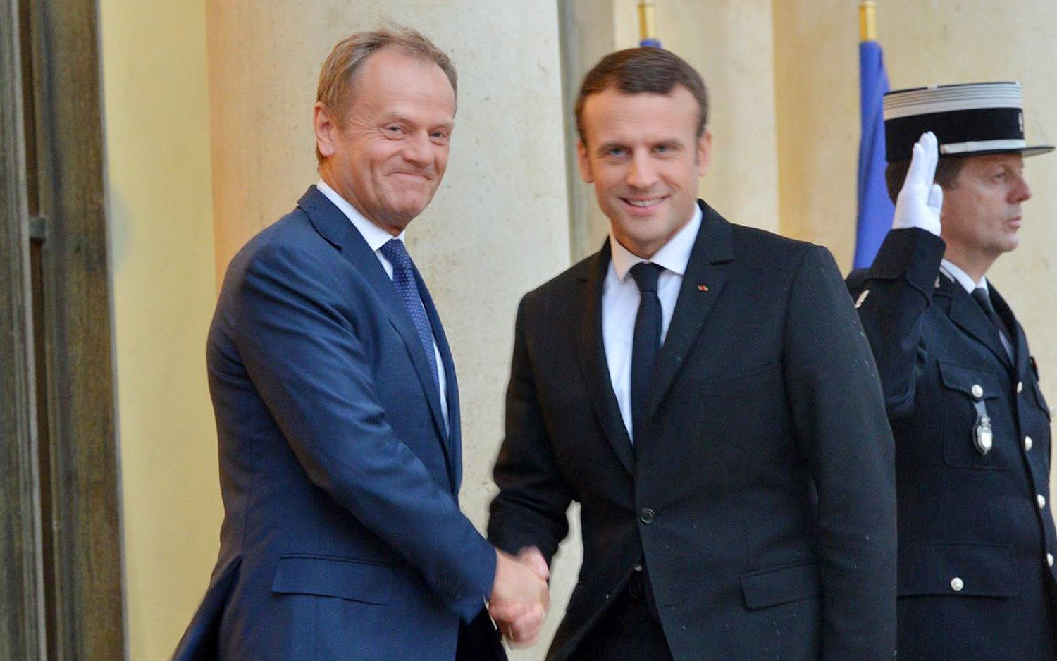 Przewodniczący Rady Europejskiej Donald Tusk spotkał się z nowym prezydentem Francji Emmanuelem Macronem.