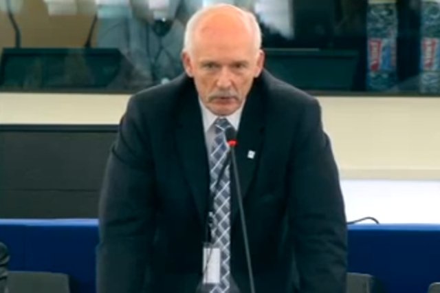 Janusz Korwin-Mikke nie zdążył dokończyć swojego przemówienia