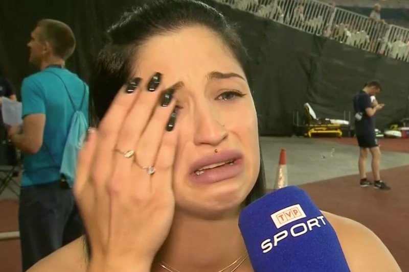 Ewa Swoboda rozpłakała się przed kamerą TVP Sport.