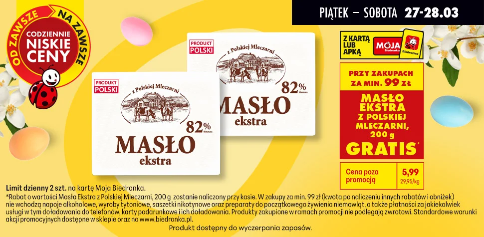 Gazetka Biedronka, promocja na masło