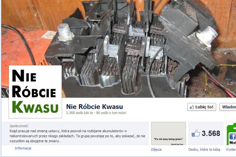 Profil akcji "Nie róbcie kwasu" na Facebooku