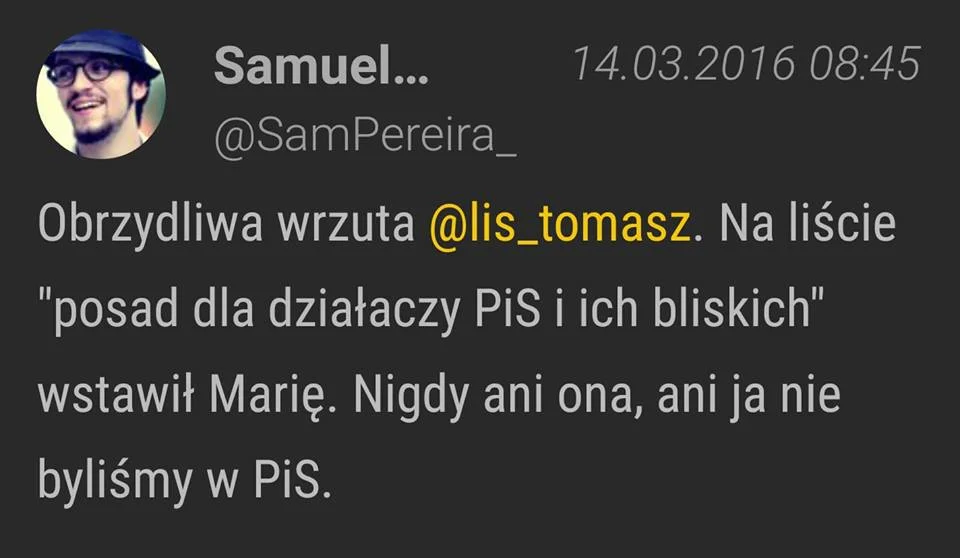 Wsród osób smiejacych się z tego, że kojarzony z "dobrą zmianą" Samuel Pereira wypiera się związków z PiS-em, jest m.in. Agnieszka Romaszewska.