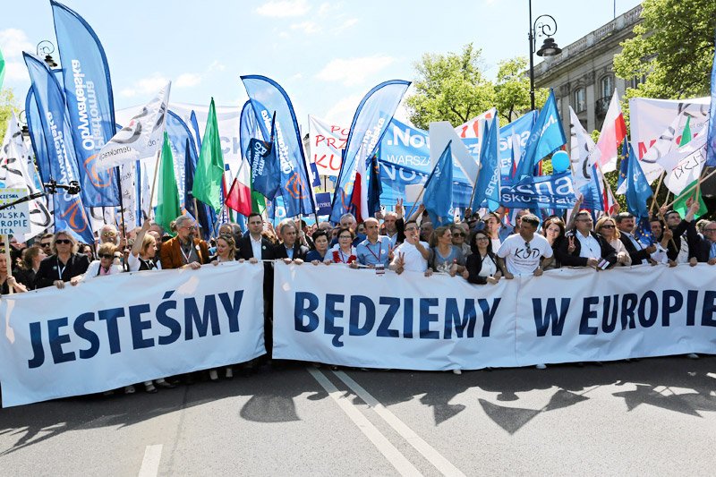 KOD i inne formacje opozycyjne zostały na sobotnim marszu zdominowane przez Platformę Obywatelską.