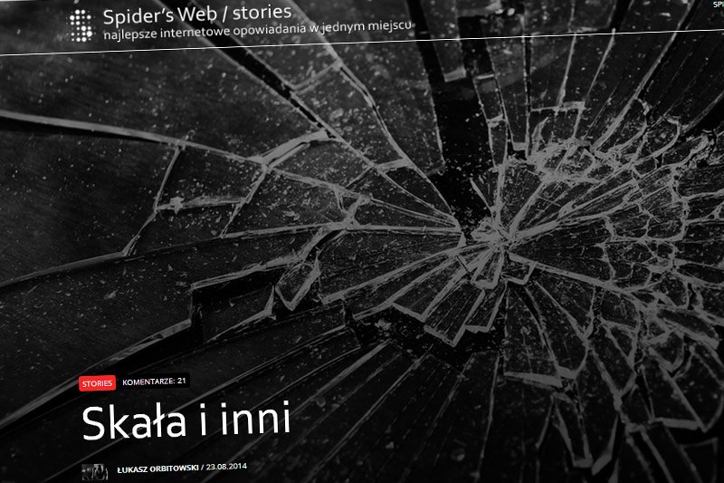 W sobotę poznaliśmy pierwszą odsłonę Spider's Web Stories. Na start nowy projekt przedstawia opowiadanie Łukasza Orbitowskiego "Skała i inni".
