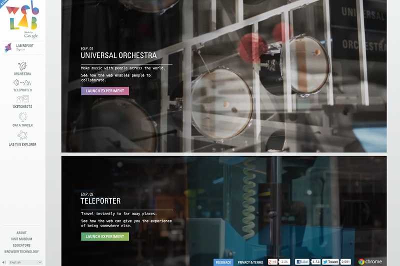 Google Web Lab dostępne jest też w internecie
