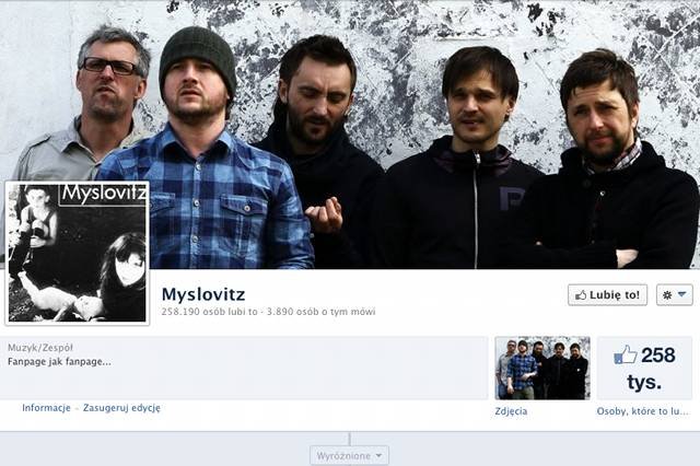 Ktoś przejął kontrolę nad facebookowym fan page'm grupy Myslovitz