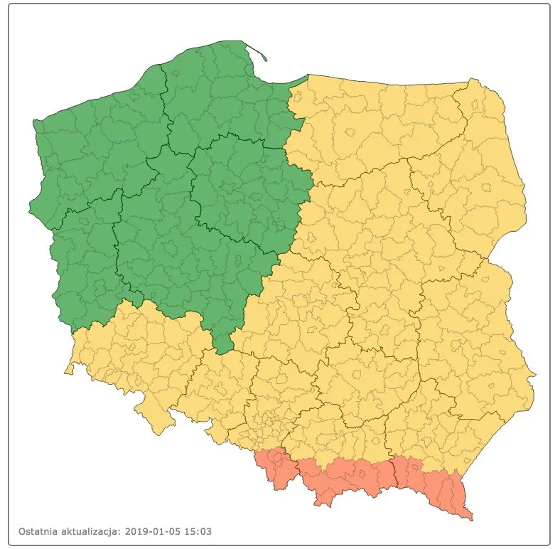 IMGW wydało ostrzeżenia dla ponad połowy Polski