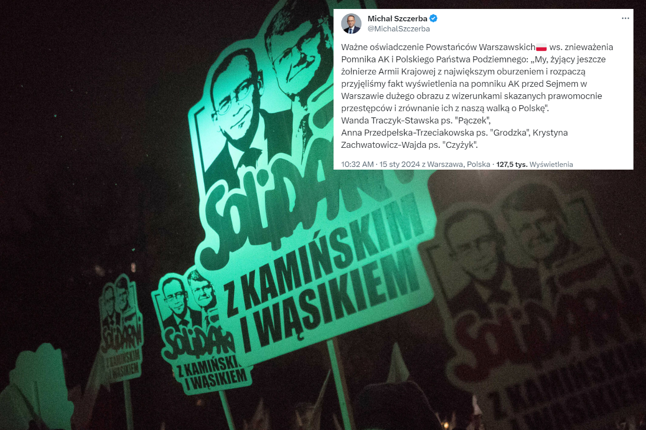 Wyświetlili zdjęcie Kamińskiego i Wąsika na pomniku. Jest reakcja żołnierzy AK!