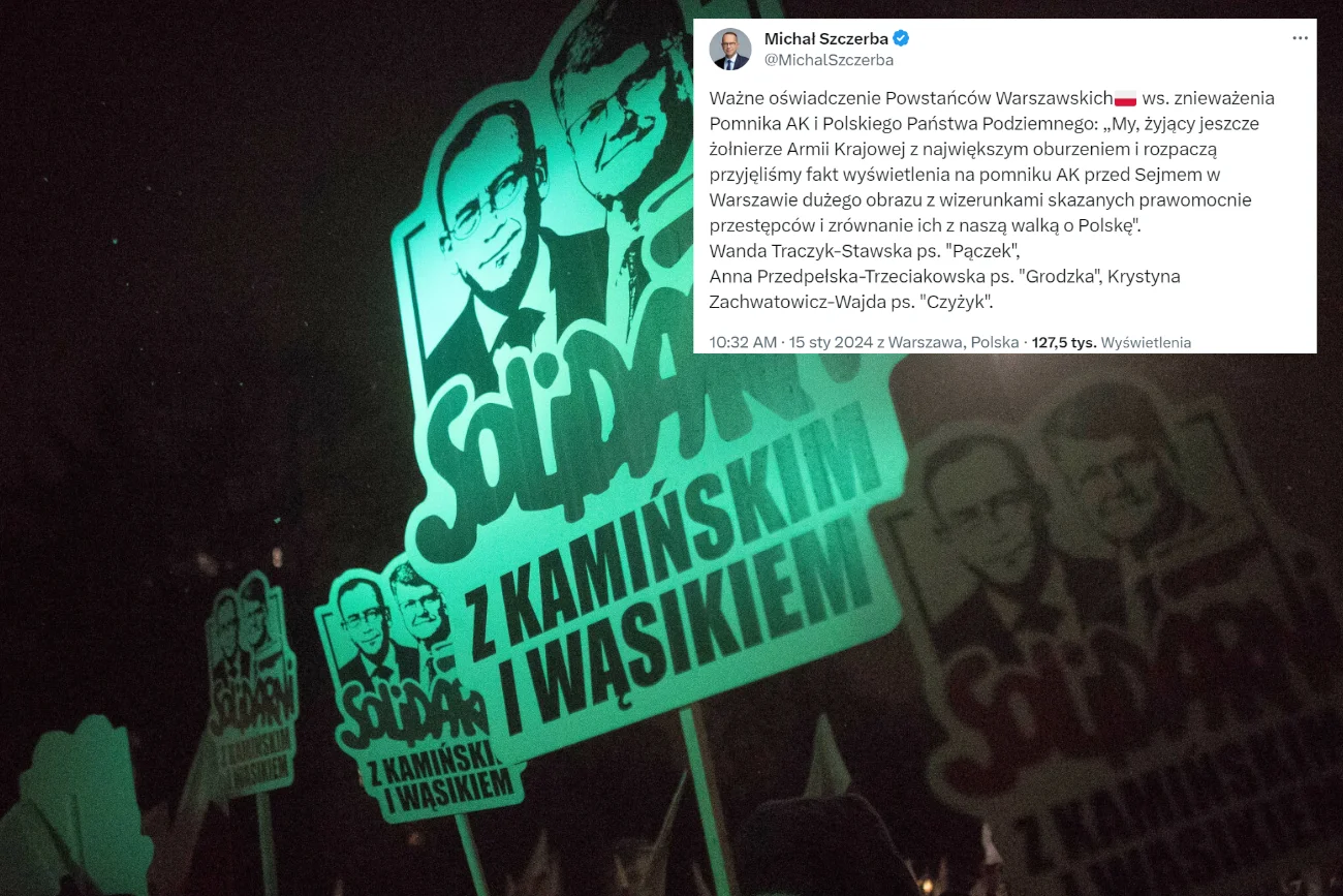 Wyświetlili zdjęcie Kamińskiego i Wąsika na pomniku. Jest reakcja żołnierzy AK!