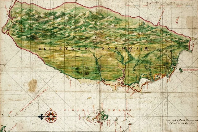 Stara mapa Tajwanu, dawniej Formozy
