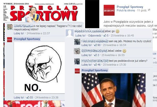 Fanpage "Przeglądu Sportowego" to miejsce, gdzie hejterów się nie kasuje. Bo za dużo z nich zabawy.