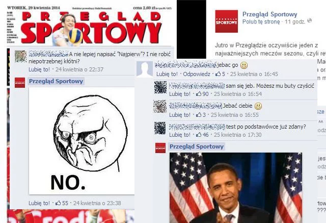 Fanpage "Przeglądu Sportowego" to miejsce, gdzie hejterów się nie kasuje. Bo za dużo z nich zabawy.