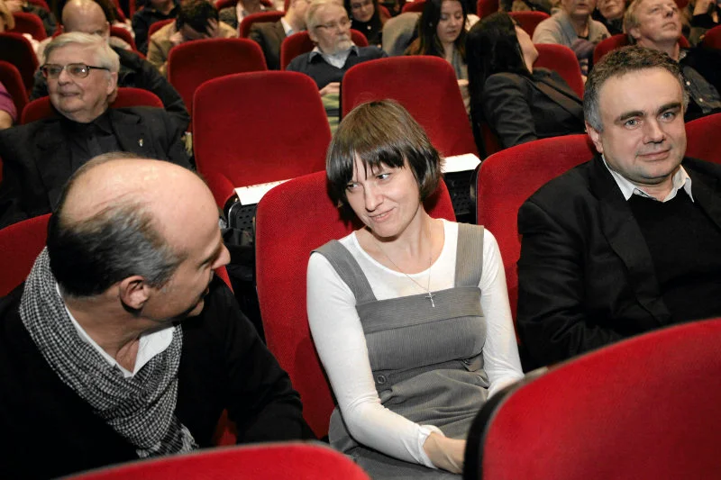 Ewa Stankiewicz z Tomaszem Sakiewiczem i Janem Pospieszalskim