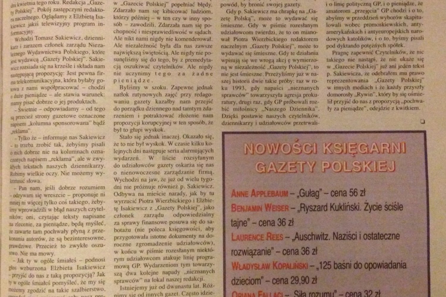 Oryginalne wydanie "Gazety Polskiej", które nie trafiło do kiosków.